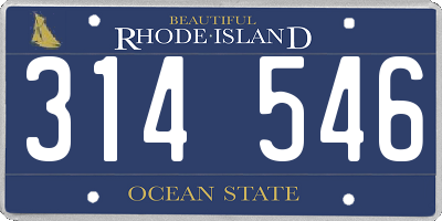 RI license plate 314546