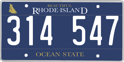 RI license plate 314547