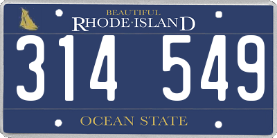 RI license plate 314549
