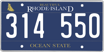 RI license plate 314550