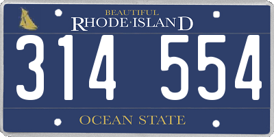RI license plate 314554