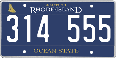 RI license plate 314555