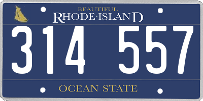 RI license plate 314557
