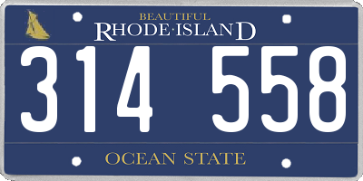 RI license plate 314558