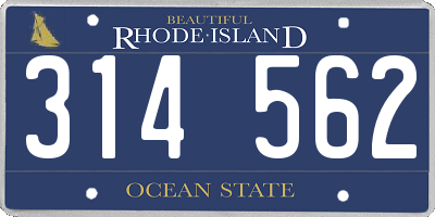 RI license plate 314562