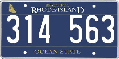 RI license plate 314563