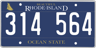 RI license plate 314564