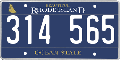 RI license plate 314565