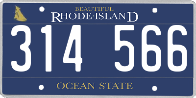 RI license plate 314566
