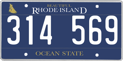 RI license plate 314569