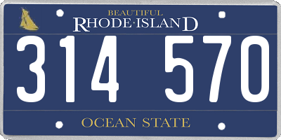 RI license plate 314570