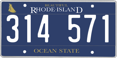 RI license plate 314571
