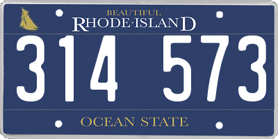 RI license plate 314573