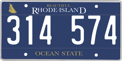RI license plate 314574