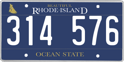 RI license plate 314576