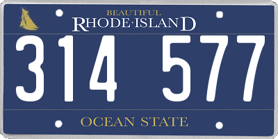 RI license plate 314577