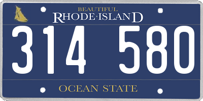 RI license plate 314580