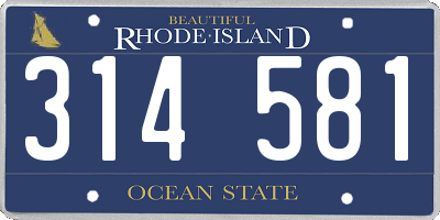 RI license plate 314581