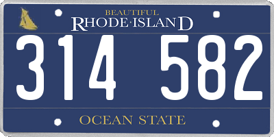 RI license plate 314582