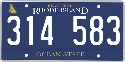 RI license plate 314583