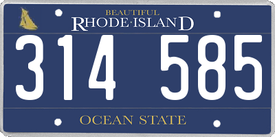 RI license plate 314585