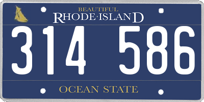 RI license plate 314586