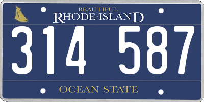 RI license plate 314587