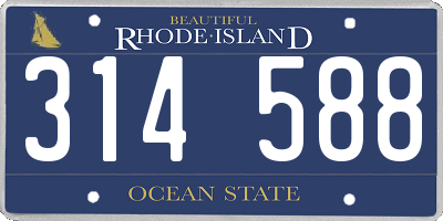 RI license plate 314588