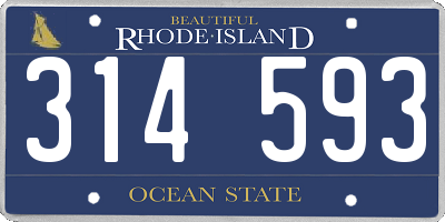 RI license plate 314593