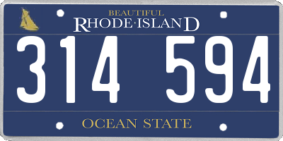 RI license plate 314594