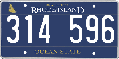 RI license plate 314596