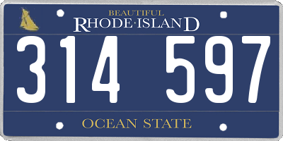 RI license plate 314597