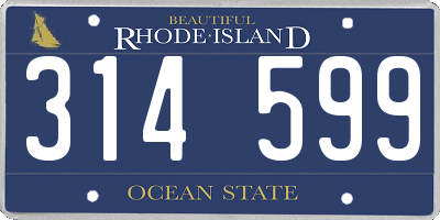 RI license plate 314599