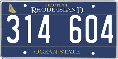 RI license plate 314604
