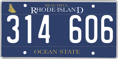 RI license plate 314606