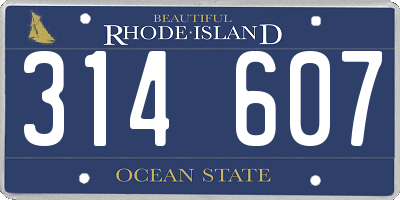 RI license plate 314607