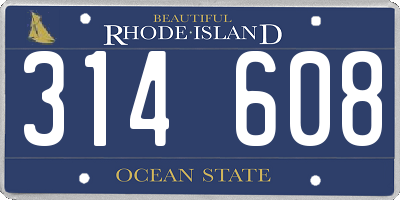 RI license plate 314608