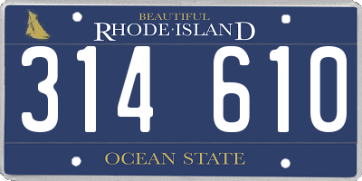 RI license plate 314610