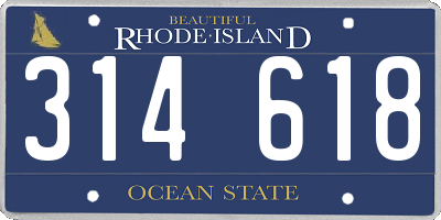 RI license plate 314618
