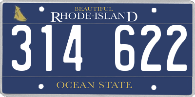 RI license plate 314622