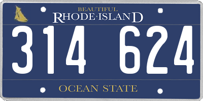 RI license plate 314624