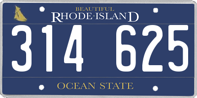 RI license plate 314625