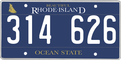 RI license plate 314626