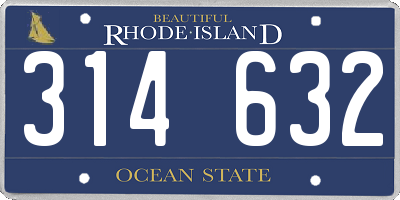 RI license plate 314632