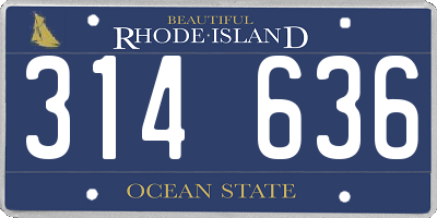 RI license plate 314636