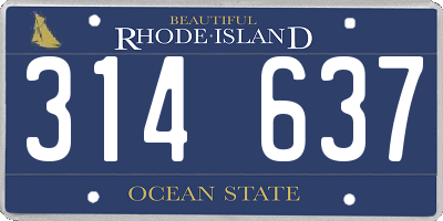 RI license plate 314637