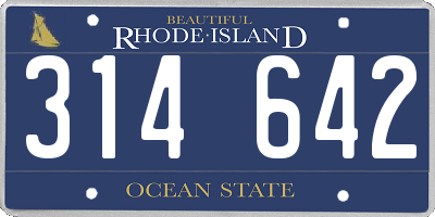 RI license plate 314642