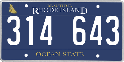 RI license plate 314643