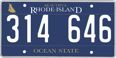 RI license plate 314646