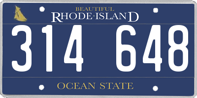 RI license plate 314648